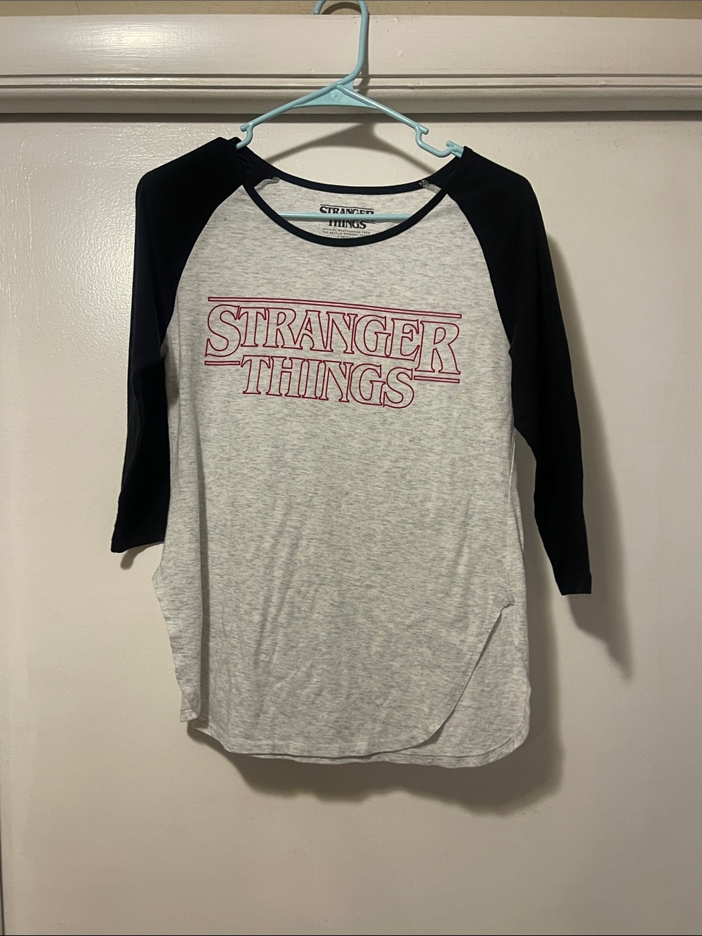Stranger Things Raglan, tee  size medium
